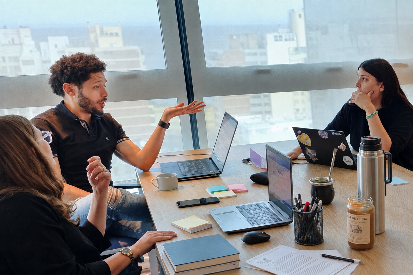 Bixlabs engineers discussing a product in a working session